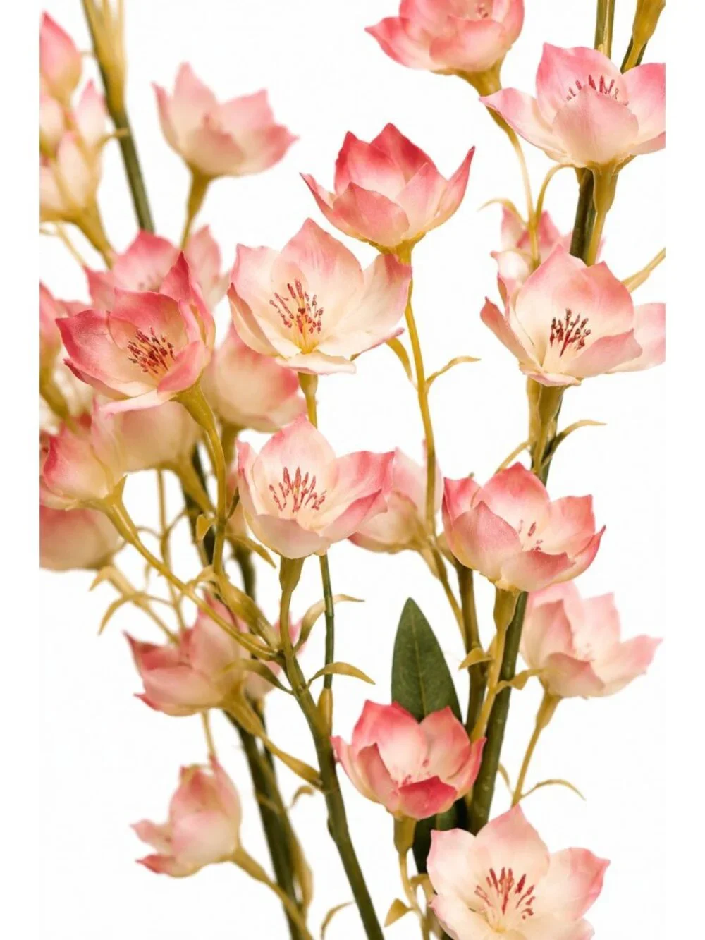 Artificial Dogwood Style Flower Stems Set of 2 Blush Pink White Faux Floral